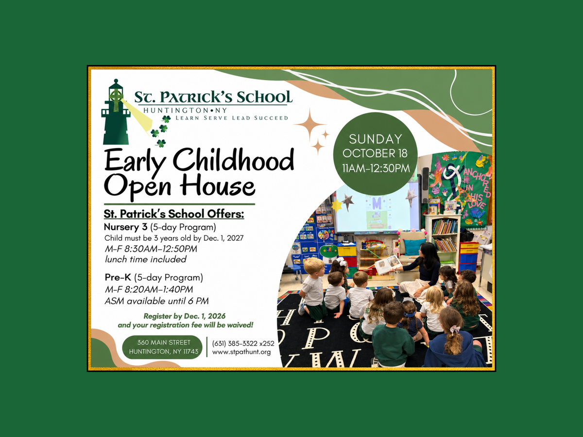 Early Childhood Open House - Sunday, October 18th 11:00 am - 12:30 pm