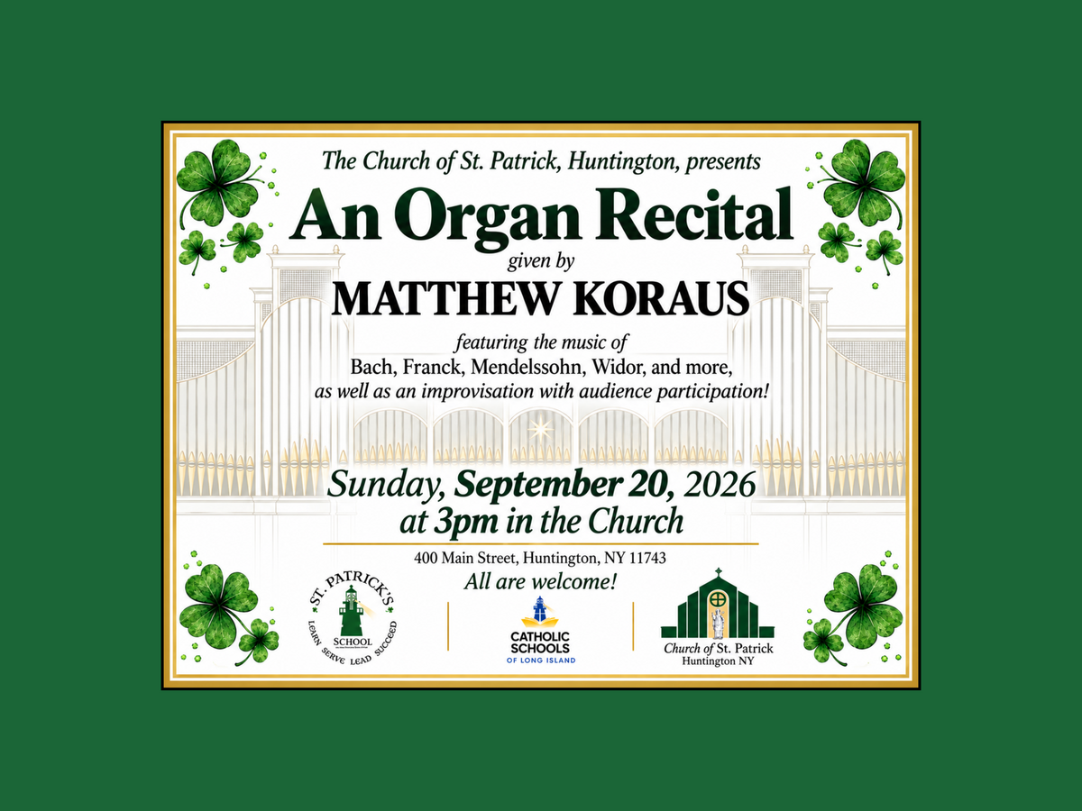An Organ Recital - Sunday, September 20th at 3:00 pm