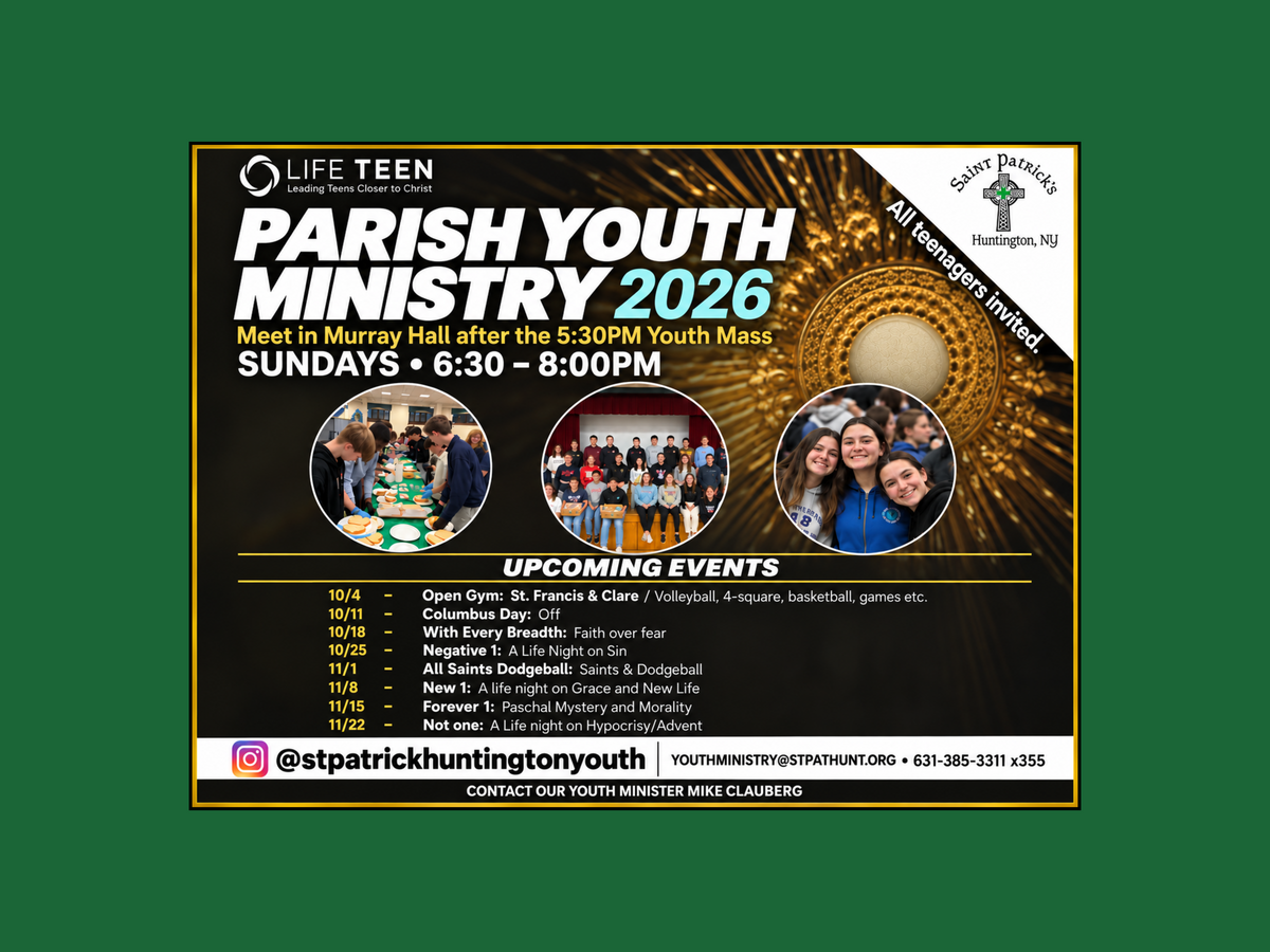 Parish Youth Ministry - Sundays at 6:30 - 8:00 pm