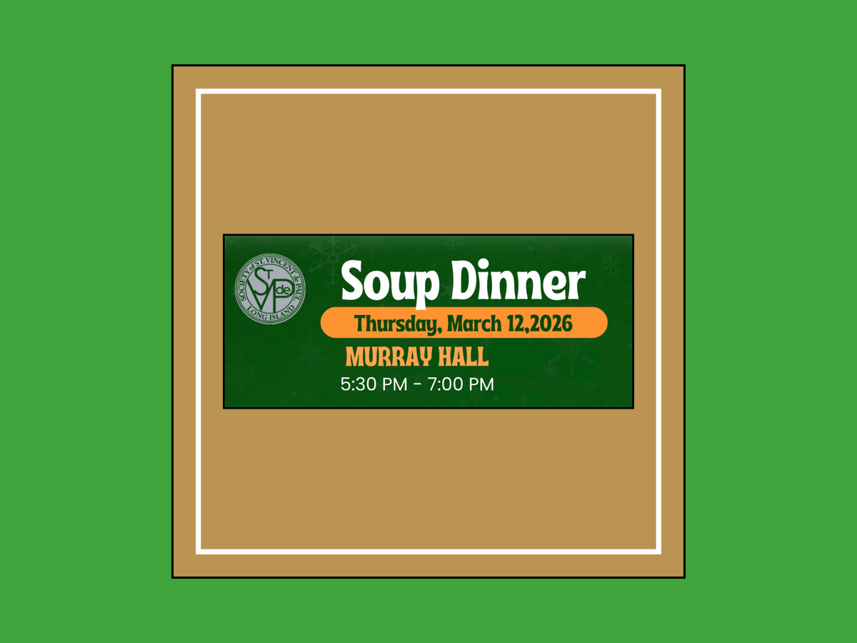 Soup Dinner - Thursday, March 12th
