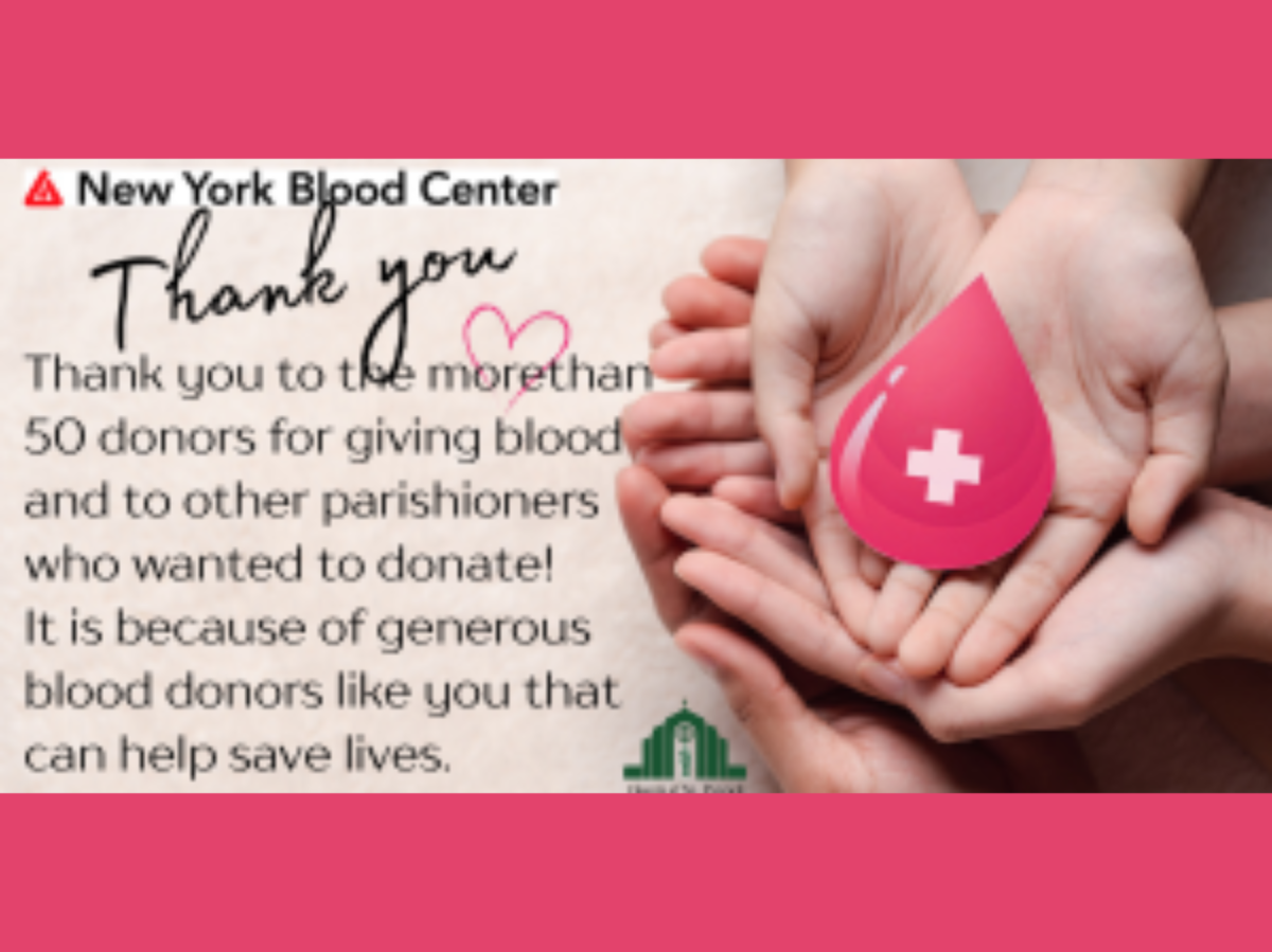 Thank You from the New York Blood Center 