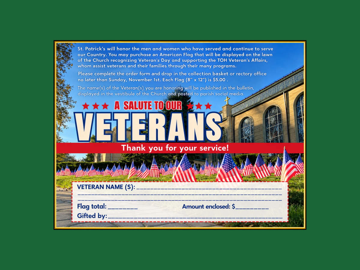 A Salute To Our Veterans - submit by Sunday, November 1st